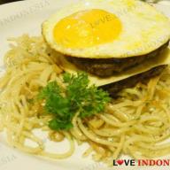 Spaghetti Cheese Burger & Egg