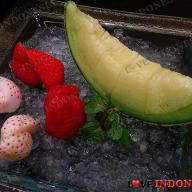 Japanese Melon and White and Red Strawberry