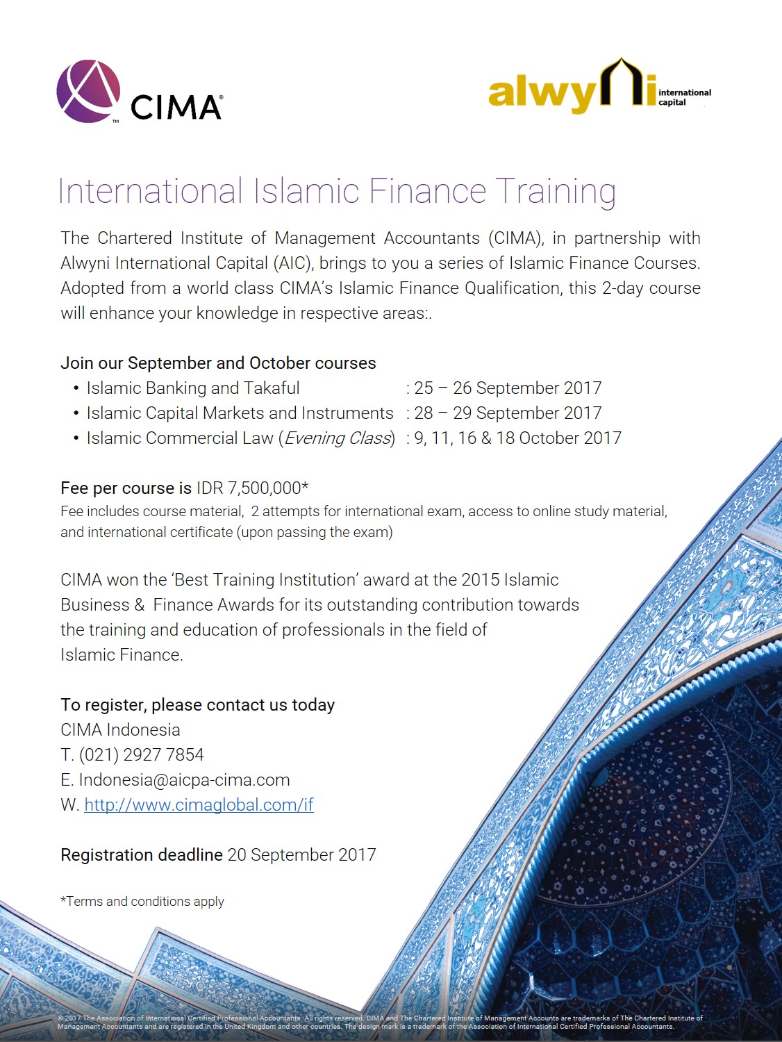 INTERNATIONAL ISLAMIC FINANCE TRAINING