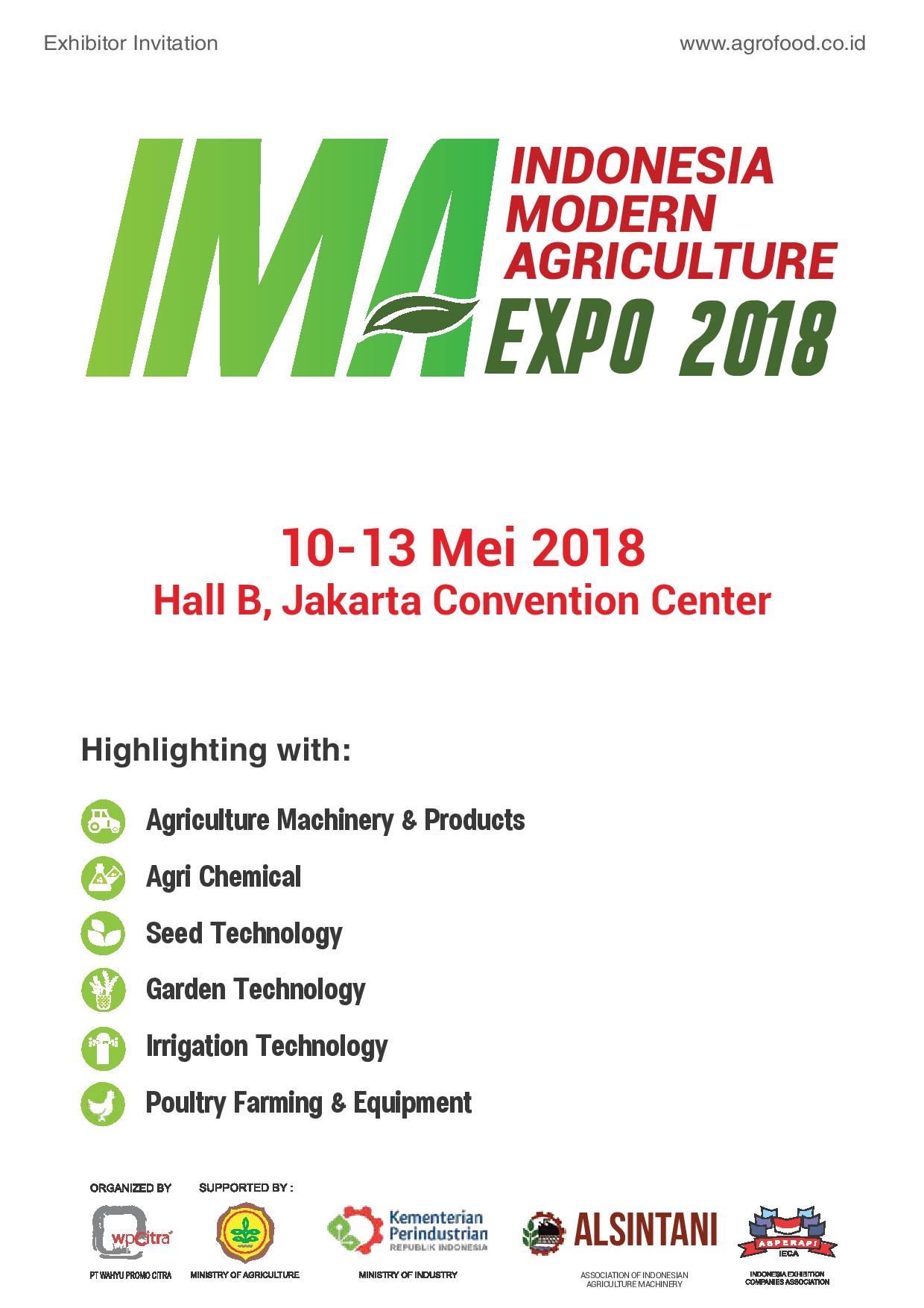 INDONESIA INTERNATIONAL MODERN AGRICULTURE EXPO 2018