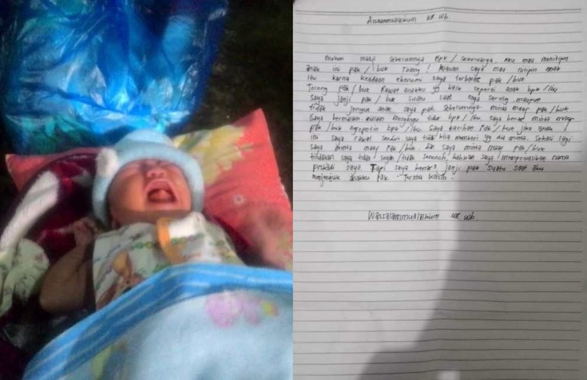 Ditemukan di Teras Rumah Warga, Orangtua Bayi ini Selipkan Sepucuk Surat