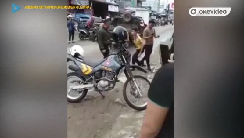 Viral Adu Jotos Oknum TNI dan 2 Polisi