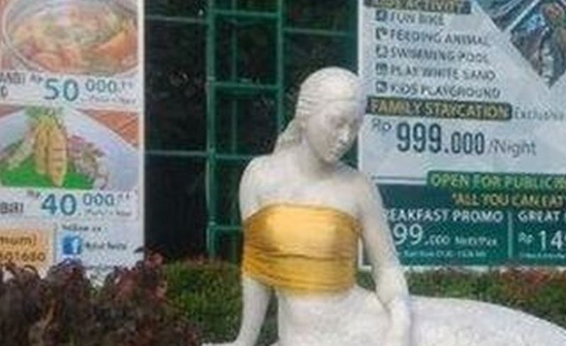 Viral Usai Dipakaikan Kemben, Patung Putri Duyung Ancol 'Menghilang'