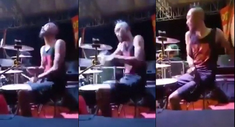 Viral Drummer Bergaya Punk Iringi Lagu Dangdut