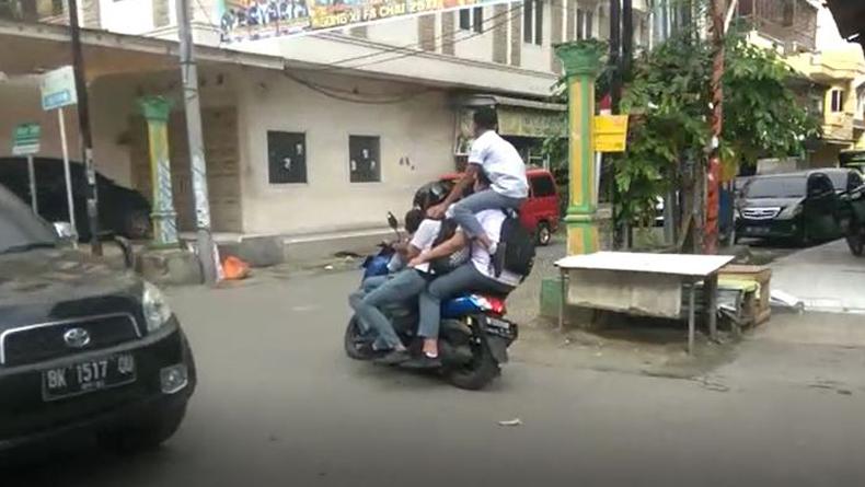 Viral Pelajar SMA Naik Motor Bonceng 5 Orang di Medan, Ini Kata Polisi