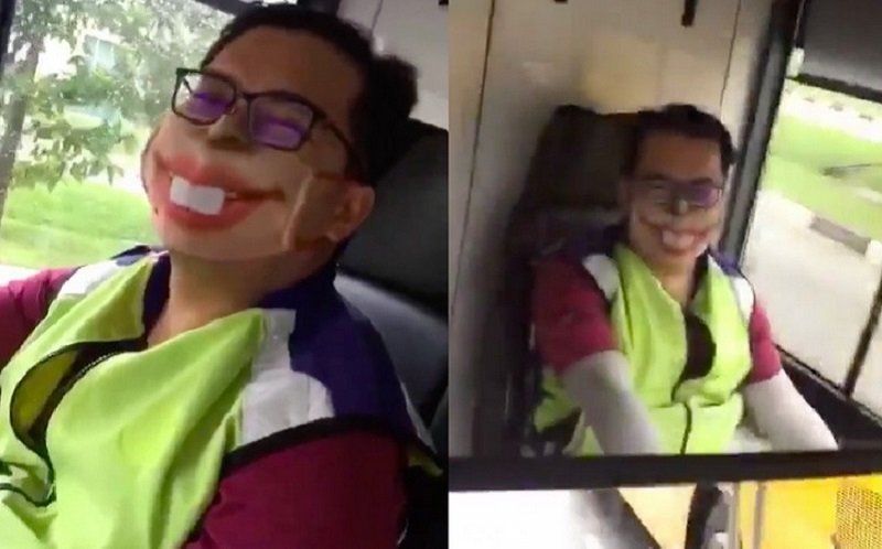 Viral Sopir Bus Gunakan Masker Lucu di Tengah Pandemi Corona