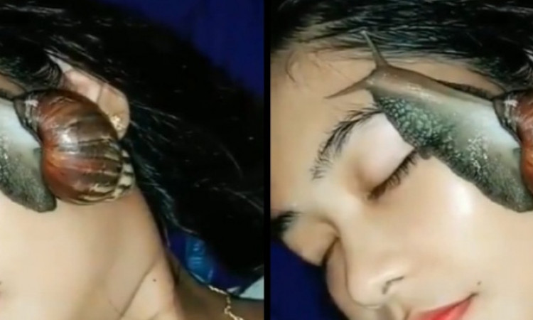 Viral Wanita Menempelkan Siput ke Wajah, Ini Bahayanya