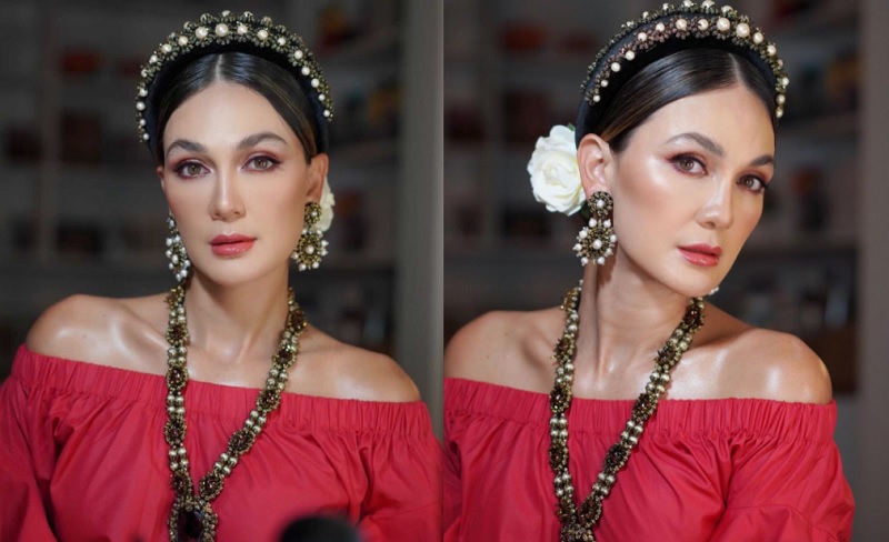 Pesona Luna Maya Berbalut Gaun Merah, Netizen: Cantiknya Beda, Bidadari!